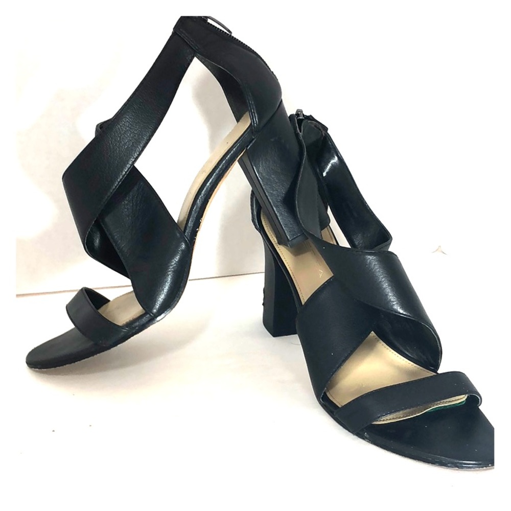 Via Spiga black leather strappy sandals